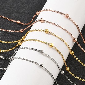 Латунные спутниковые цепочки ожерелья для женщин, 304 из нержавеющей стали застежкой омар, стойки покрытие, без свинца и без кадмия, долговечный