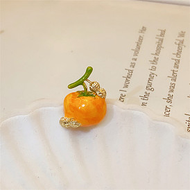 Good persimmon fruit brooch female exquisite small persimmon corsage summer anti-light buckle brooch cardigan decoration