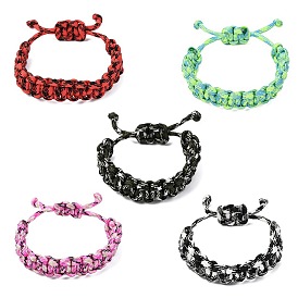 5Pcs 7 Inner Cores Polyester & Spandex Cord Braided Bracelets for Men Women