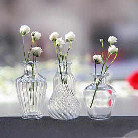 Прозрачные миниатюрные стеклянные вазы-бутылки, аксессуары для кукольного домика в микроландшафтном саду, декорации реквизита для фотосъемки