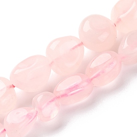 Natural Rose Quartz Beads Strands, Nuggets, Tumbled Stone