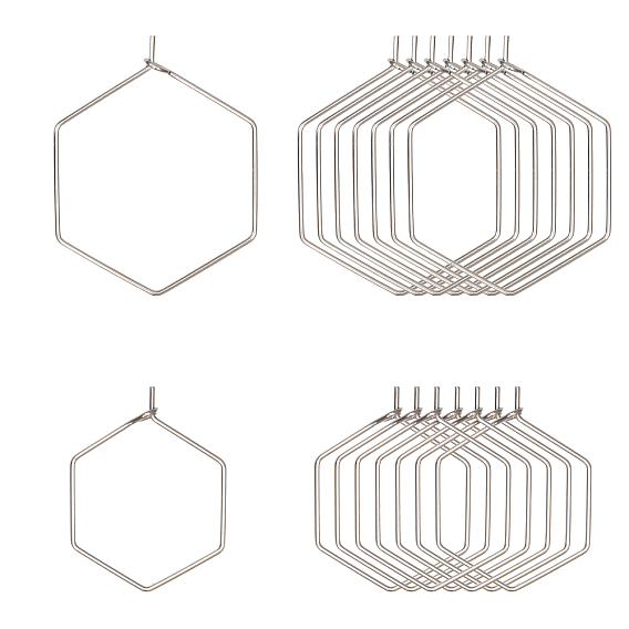 80 шт. 2 стиль 304 фурнитура для сережек-колец из нержавеющей стали, кольца для бокалов вина, шестиугольник