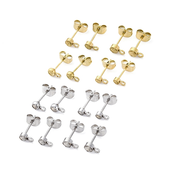 304 Выводы серьги из нержавеющей стали шпилька, с петлей и ушной гайкой / серьгами