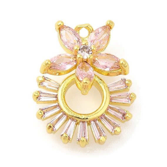 Стойка металлическая латунная микропрофилированная кубическая циркония подвески, долговечный, без свинца и без кадмия, цветок с круглой