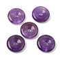 Natural Amethyst Pi Disc Pendants, Safety Donut Charms
