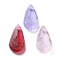 Transparent Handmade Bumpy Lampwork Beads, Teardrop