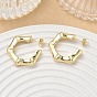 Brass Stud Earrings, Bamboo Joint, Half Hoop Earrings