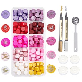 CRASPIRE DIY Scrapbook Making Kits, Including Sealing Wax Particles, Candle, Iron Wax Sticks Melting Spoon, Metallic Markers Paints Pens