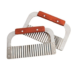 Stainless Steel Wavy Slicer Planer Knife, with Wooden Handle, for Soap Candle Wax Making