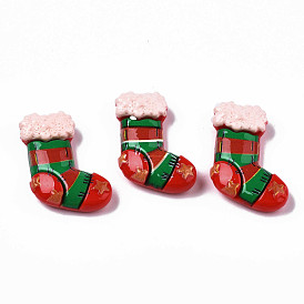 Opaque Resin Cabochons,  Christmas Sock
