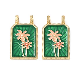 Латунные подвески, с эмалью, прямоугольник с подвесками в виде дерева, без кадмия и без свинца, стойки покрытие, долговечный