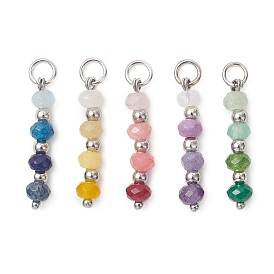 Крашеные нефрита подвески натуральный Malaysia, граненые круглые подвески из бисера, с 304 фурнитурой из нержавеющей стали, разноцветные