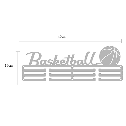 Fashion Iron Medal Hanger Holder Display Wall Rack, with Screws, Word Basketball