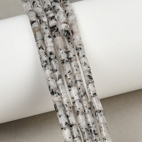 Нити из натуральных бусин яшмы с швом, колонка