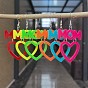 Акриловые серьги-подвески ко Дню матери, сердце со словом мама, платина