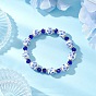 Синие и белые фарфоровые браслеты ручной работы со стеклянными бусинами для женщин, круглые и круглые
