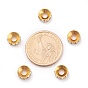 Brass Rhinestone Spacer Beads, Grade A, Rondelle, Golden Metal Color