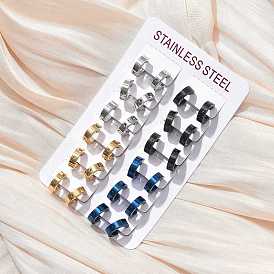304 серьги-кольца из нержавеющей стали для женщин, ионное покрытие (ip)