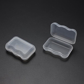 Conteneurs de perle plastique, avec couvercle à charnière, rectangle