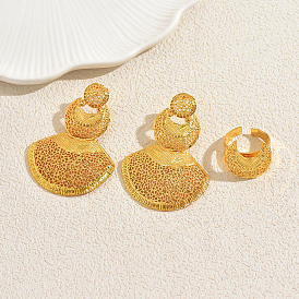 Винтажные комплекты серег-гвоздиков и колец-манжет в форме лунного веера из сплава Ближнего Востока для женщин