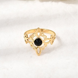 304 палец кольца из нержавеющей стали, ведьмин узел, со стразами, без свинца, без кадмии и без никеля