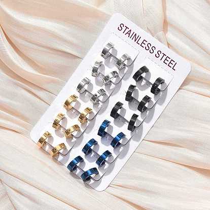 304 серьги-кольца из нержавеющей стали для женщин, ионное покрытие (ip)