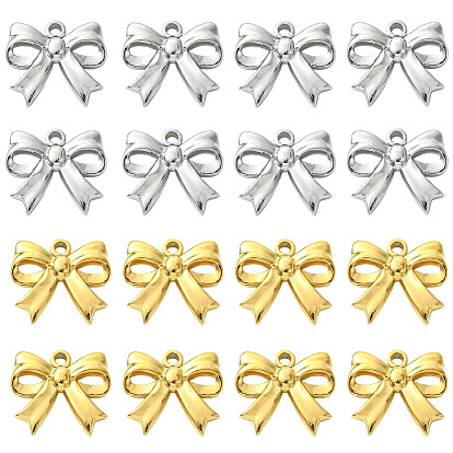16 шт. 2 цвета ионное покрытие (ip) 304 подвески из нержавеющей стали, очарование бантом