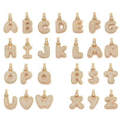 Латунные микропаве прозрачные подвески с фианитом, без кадмия, без никеля и без свинца, Письмо ~ Z