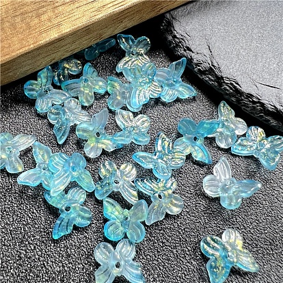 Gradual Transparent Czech Glass Beads, Butterfly