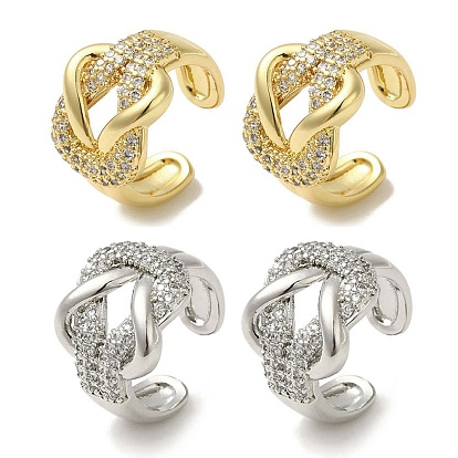 Серьги-манжеты из латуни с микро-паве и узлом из кубического циркония для женщин, без кадмия и без свинца, долговечный