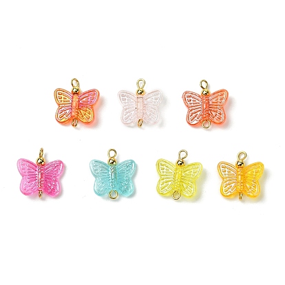 Прозрачные акриловые бусины с 304 штифтами из нержавеющей стали и латунными бусинами, долговечные позолоченные подвески, бабочка