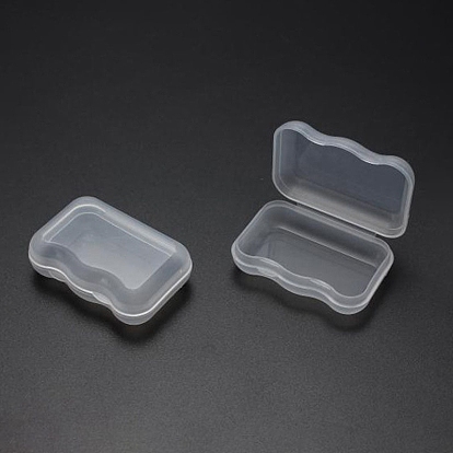 Contenedores de perlas de plástico, con tapa abatible, Rectángulo