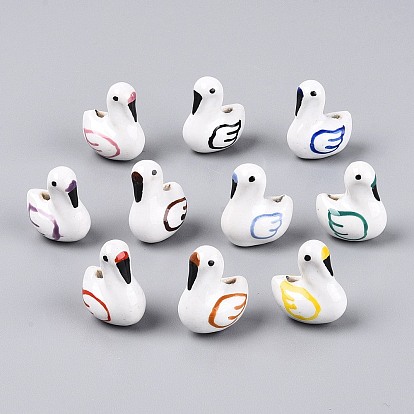 Ручной фарфоровые керамические шарики, лебедь, Famille выросли стиле