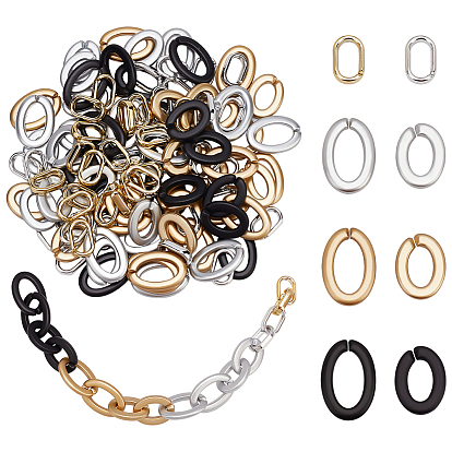 240шт 8 стиль непрозрачные акриловые соединительные кольца, окрашенные распылением, с пластиковыми соединительными кольцами ccb, овальные