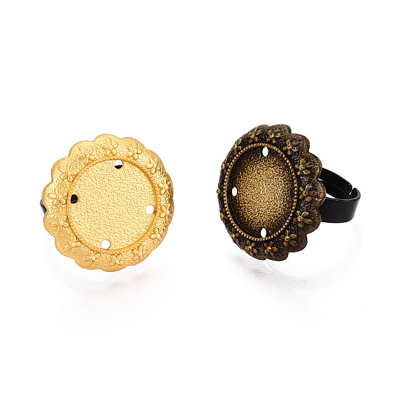 Основание чашки из цветочного сплава и железного безеля с вращающимся подносом, изготовление колец с круглой накладкой для снятия тревожности