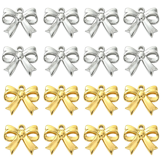 16 шт. 2 цвета ионное покрытие (ip) 304 подвески из нержавеющей стали, очарование бантом