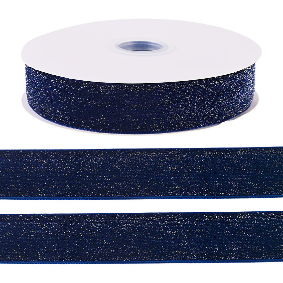 10 Yards Polyester-Samtband, silbernes Glitzerband, für diy Schmuck machen