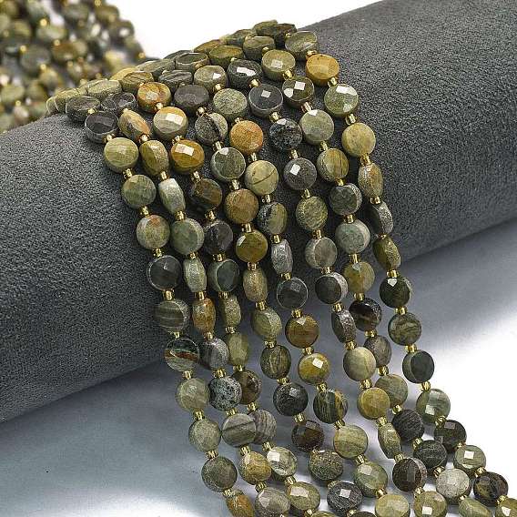 Природное серебро листьев яшмы бисер нитей, с бисером, граненый ромб, плоско-круглые