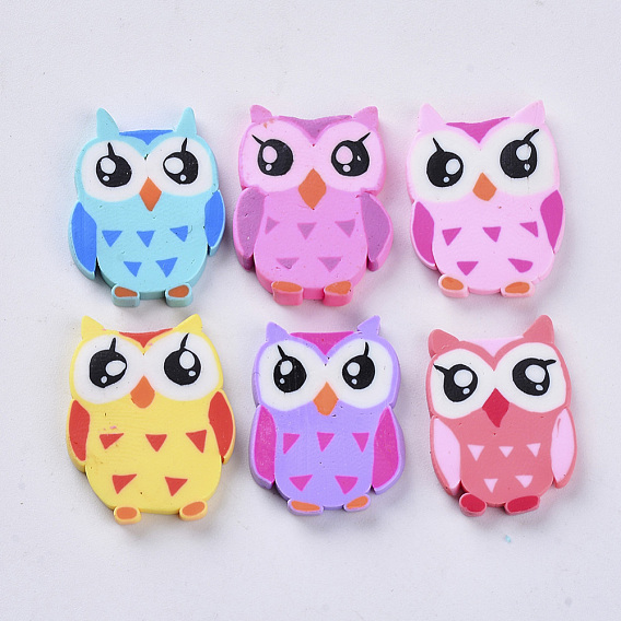 Handmade Polymer Clay Cabochons, Polymer Clay Slices for Resin Crafts & DIY Projects, Owl