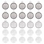 200pcs Flat Round Pendant Making Kits, Including Tibetan Style Alloy Pendant Cabochon Settings, Transparent Glass Cabochons