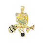 Латунные микро проложить кубического циркония подвески, без кадмия и без свинца, Пчелы, с эмалью