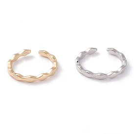 Brass Cuff Rings, Open Rings, Wave