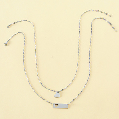 Ожерелье с подвеской в виде сердца матери и дочери - уникальная цепочка на ключицу с полым замком из нержавеющей стали