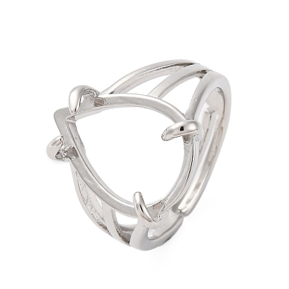 Латунные компоненты открытого кольца манжеты, настройки кольца для горного хрусталя, стойки покрытие, прочное покрытие, без кадмия и без свинца, слеза