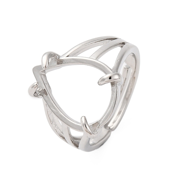 Латунные компоненты открытого кольца манжеты, настройки кольца для горного хрусталя, стойки покрытие, прочное покрытие, без кадмия и без свинца, слеза