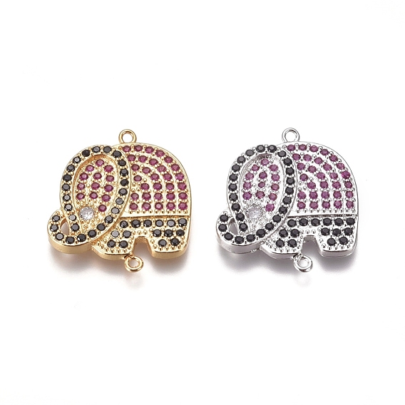 Соединители из латуни с микропаве и кубическим цирконием, слон