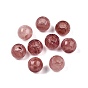 Натуральный клубничный кварц европейские бусины, бусины с большим отверстием, рондель