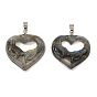 Природные подвески лабрадорита, с покрытием стойки латунью, долговечный, без свинца и без кадмия, сердце