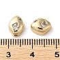 Brass Beads, with Glass, Rhombus