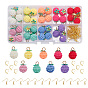 DIY Berry Drop Earring Making Kit, Including Rubberized Style ABS Plastic Pendants, Iron Leverback Earring Findings & Earring Hooks